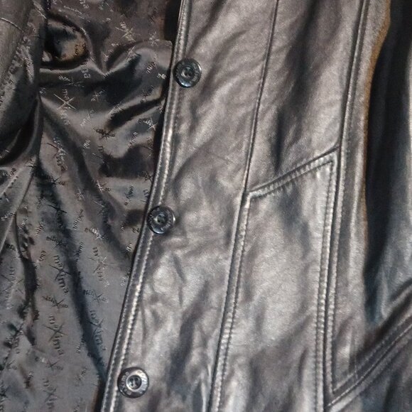 Womens Black Leather Jacket Size M Wilsons Maxima - Picture 5 of 10